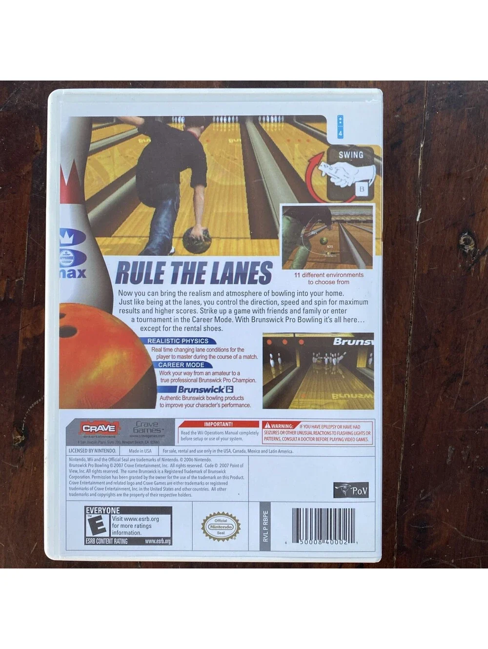 Brunswick Pro Bowling - Nintendo Wii Game - Complete With Manual - Tested